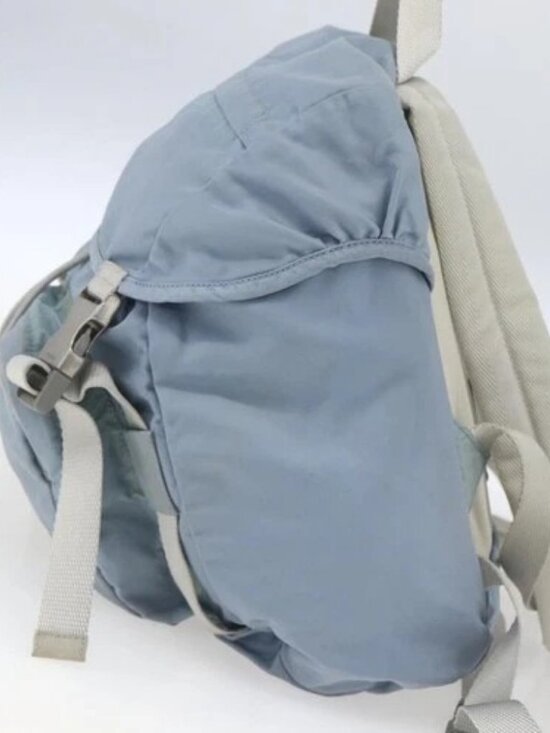 PRADA Backpack Nylon Light Blue Silver Auth 165621 main image 7